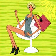beautiful fashion model with short blond hair