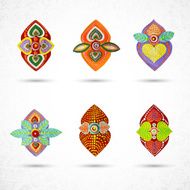 Set of flat front flowers face N3