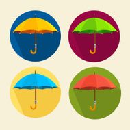 Vector colorful umbrellas set Flat Design