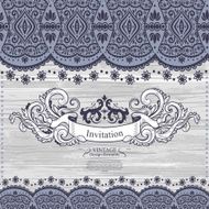 Wedding vector Invitation with lace decoration