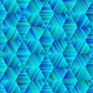 Ornamental Hexagonal Blue And Green Pattern