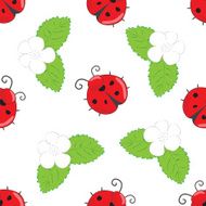 Seamless pattern with ladybugs N2