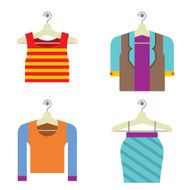 PrintColorful Woman Clothes On Hanger