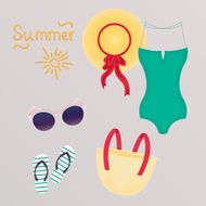 Fashion set of summer clothes