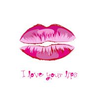 Lips painted with a brush drawing vector