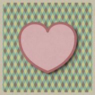 Red heart love shape on retro background recycled paper craft