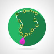 Beads necklace colored vector icon