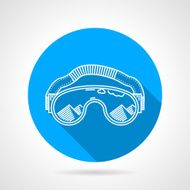 Goggles circle flat vector icon