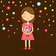 International Women&#039;s Day celebration with cute girl