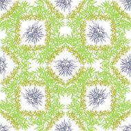 Decorative seamless pattern of flowers and leaves
