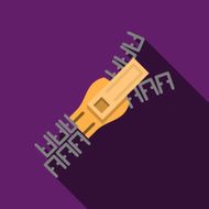 Flat color zipper vector icon