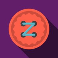 Flat color icon for red button