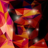 Abstract bright colored polygonal geometric triangular background with glaring lights