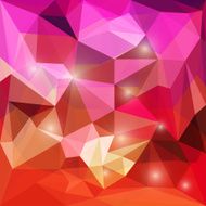 Abstract bright colored polygonal geometric triangular background with glaring lights N2