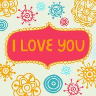 Cute floral background in vector Romantic card N3