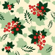 Seamless Vector Background Pattern with Red Currant Berries