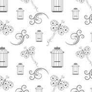 Seamless black and white pattern from tree branches