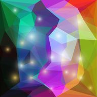 Abstract bright spectral rainbow colored polygonal triangular shining background