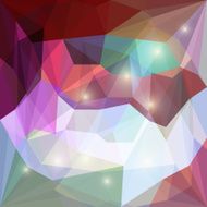 Abstract bright colored polygonal triangular background with glaring lights