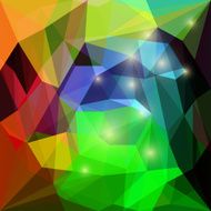 Abstract bright colored polygonal triangular background with glaring lights N3