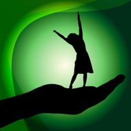 Vector silhouette of a woman N243