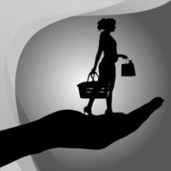 Vector silhouette of a woman N244