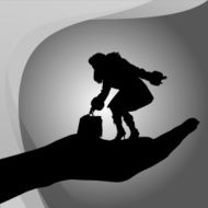 Vector silhouette of a woman N245