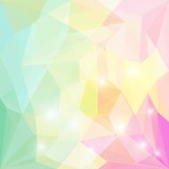 Abstract bright colored polygonal geometric triangular background with glaring lights N9