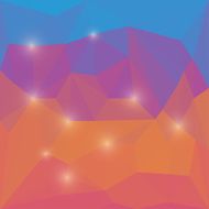 Abstract bright colored polygonal geometric triangular background with glaring lights N12