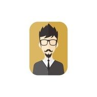 man hipster avatar user picture cartoon character N7