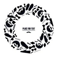 Round frame of stylish hipster things Black and white