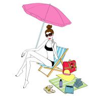 girl sunbathing on the beach
