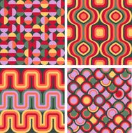 Set of seamless retro patterns