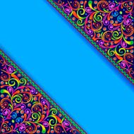 background frame with corner ornament curls and jewels
