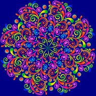 background with circular swirls ornaments and precious stones