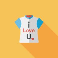 Valentine's Day clothes flat icon with long shadow eps10 N25