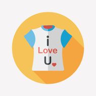 Valentine's Day clothes flat icon with long shadow eps10 N29