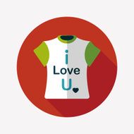 Valentine's Day clothes flat icon with long shadow eps10 N30