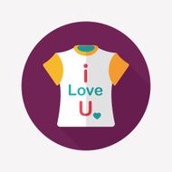 Valentine's Day clothes flat icon with long shadow eps10 N31