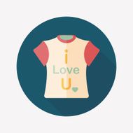 Valentine's Day clothes flat icon with long shadow eps10 N32