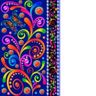 background with swirls butterfly and precious stones