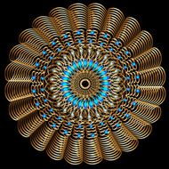 background with gold pattern and circular gems