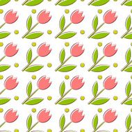 Seamless texture with tulips