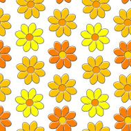 Seamless pattern with yellow camomiles