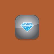 diamond button icon flat vector illustration eps10