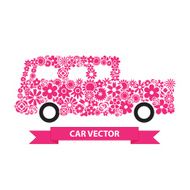 Flower Car vector