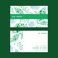 Vector abstract blue and green leaves horizontal stripe frame pattern