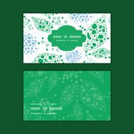 Vector abstract blue and green leaves horizontal frame pattern business