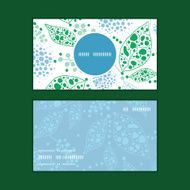 Vector abstract blue and green leaves vertical round frame pattern
