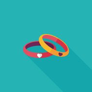 Valentine&#039;s Day couple bracelet flat icon with long shadow eps10 N6